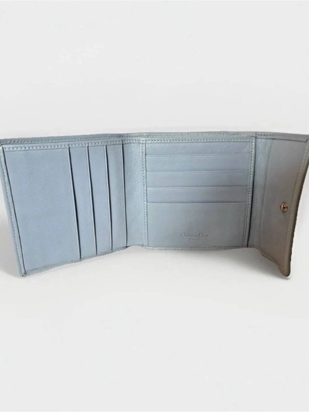 Christian Dior Vintage Blue Denim Wallet | Cannage Stitching | Y2K Rare